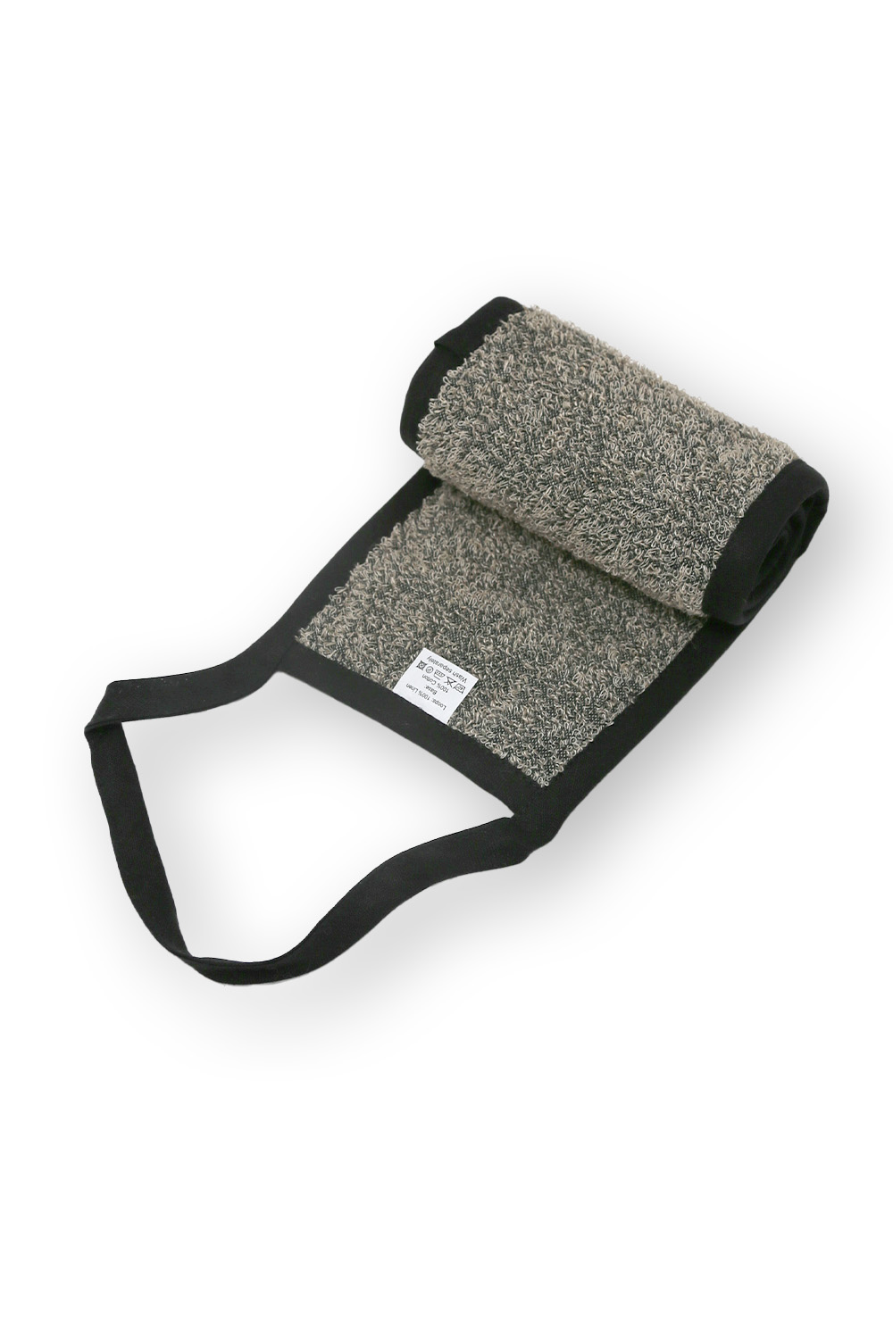 Sositex Kosmetikschwamm Aus Leinen – 15 Cm, Für Sauna & Peeling, Schwarz/natur