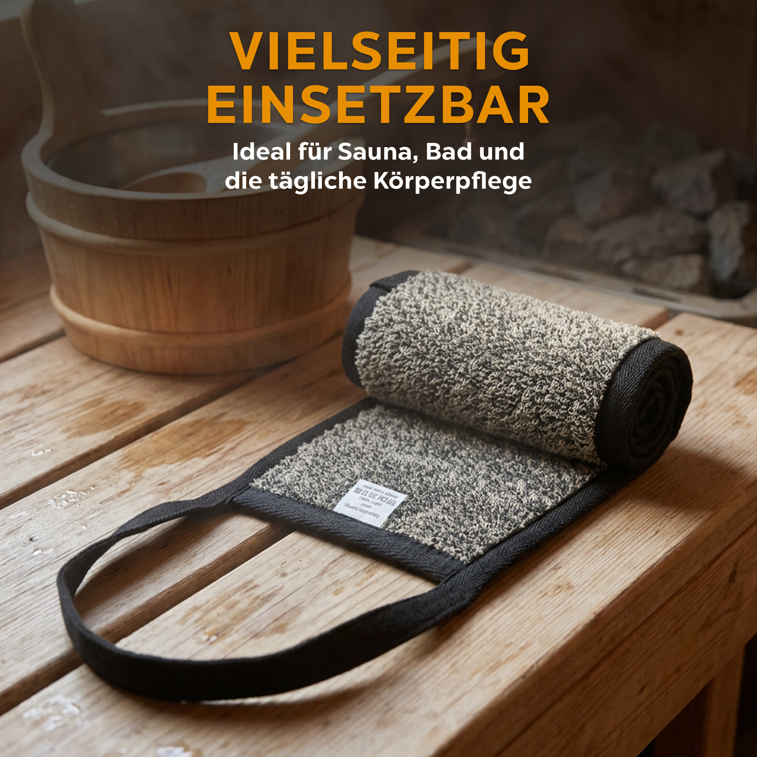 sositex | Rückenwaschband Back Washer 15 × 70 cm – Leinen & Baumwolle Natural