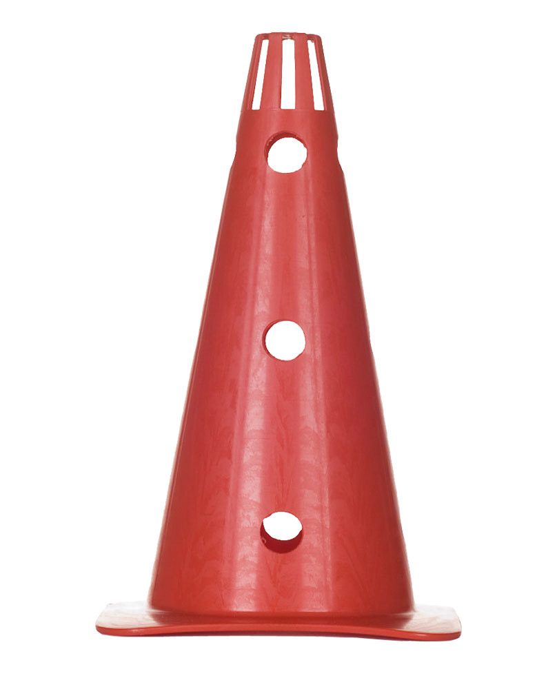 STOP! Fitness - Pylone / Kegel, 37 cm rot mit Löchern