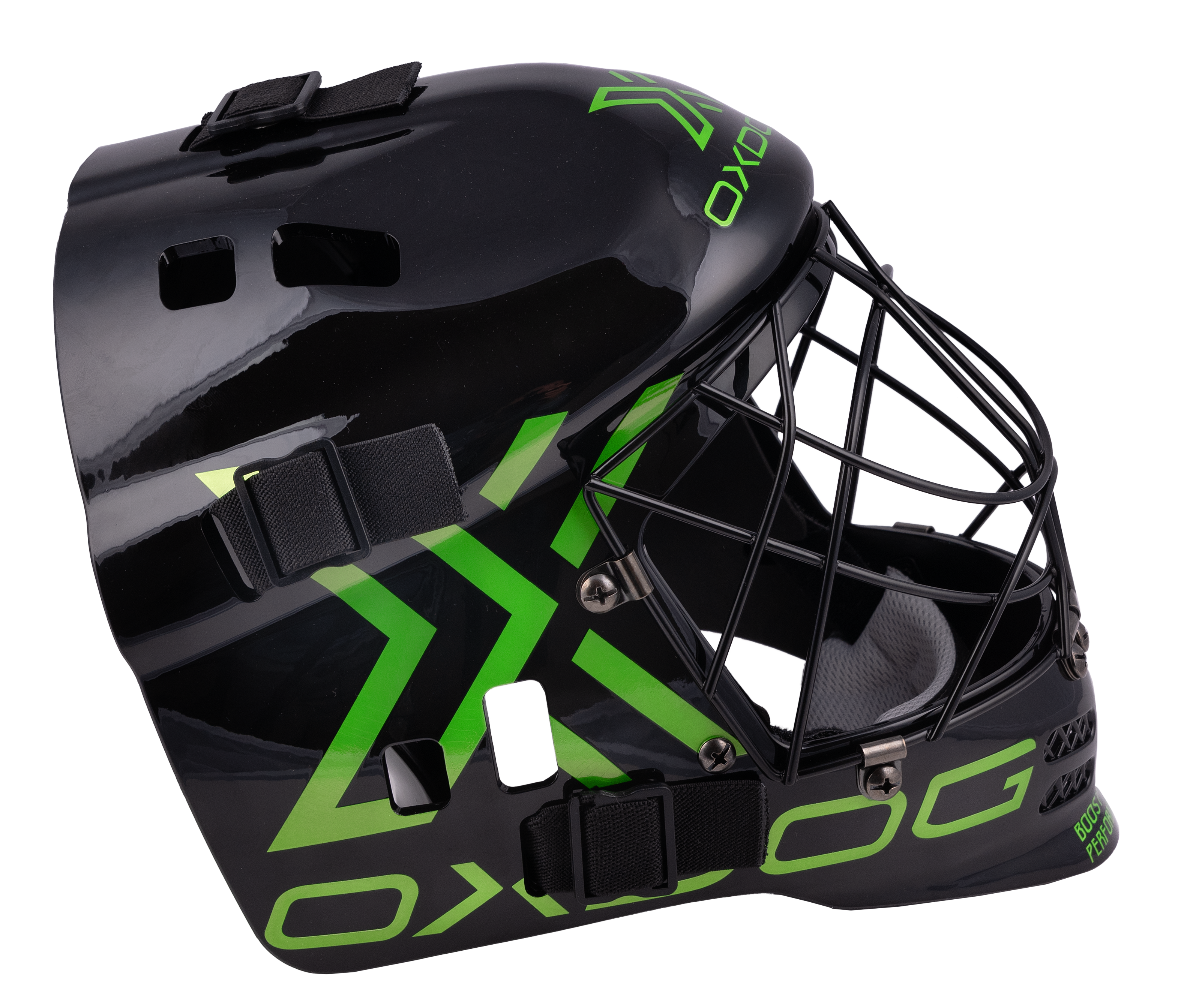 OXDOG | XGUARD Junior Floorball Torhütermaske black/green – IFF & CE geprüft
