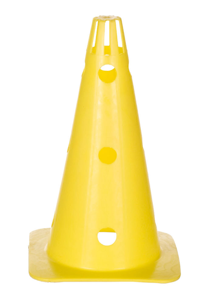 STOP! Fitness - Pylone / Kegel, 37 cm gelb mit Löchern