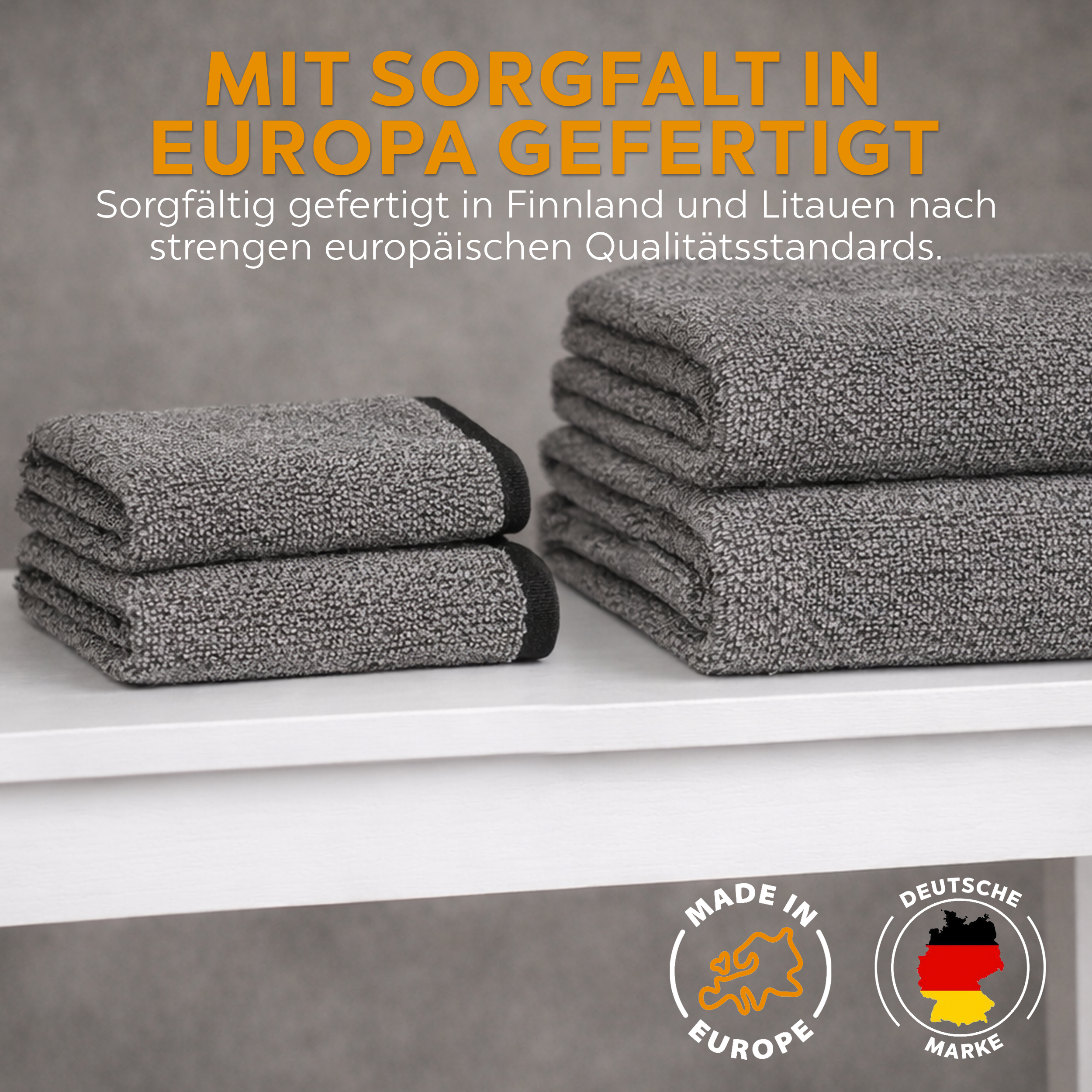 sositex | Sauna Line Saunahandtuch 70 x 140 cm – Leinen & Baumwolle – Black/Natural