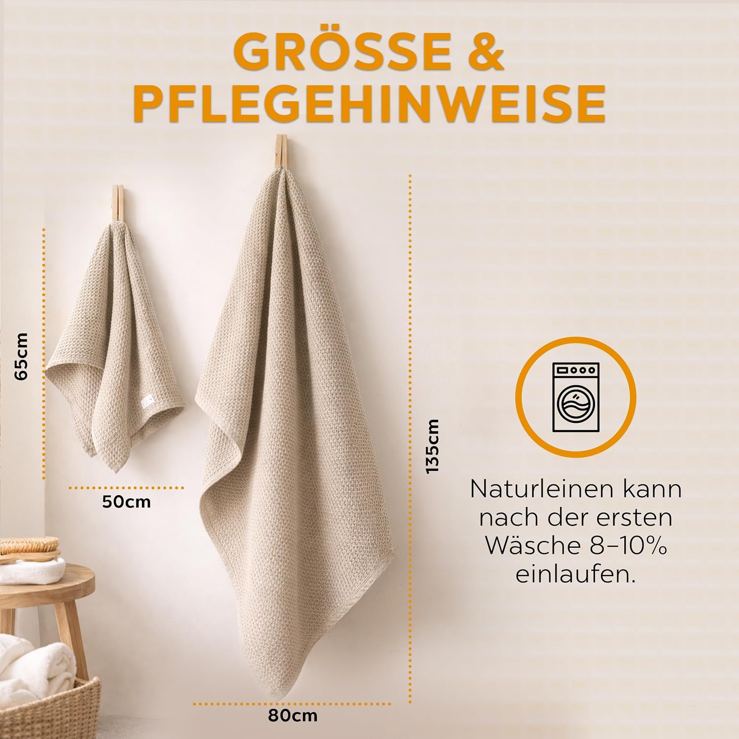 sositex | Sports Line Leinenhandtuch Off White – Sport- & Saunahandtuch in Waffelstruktur