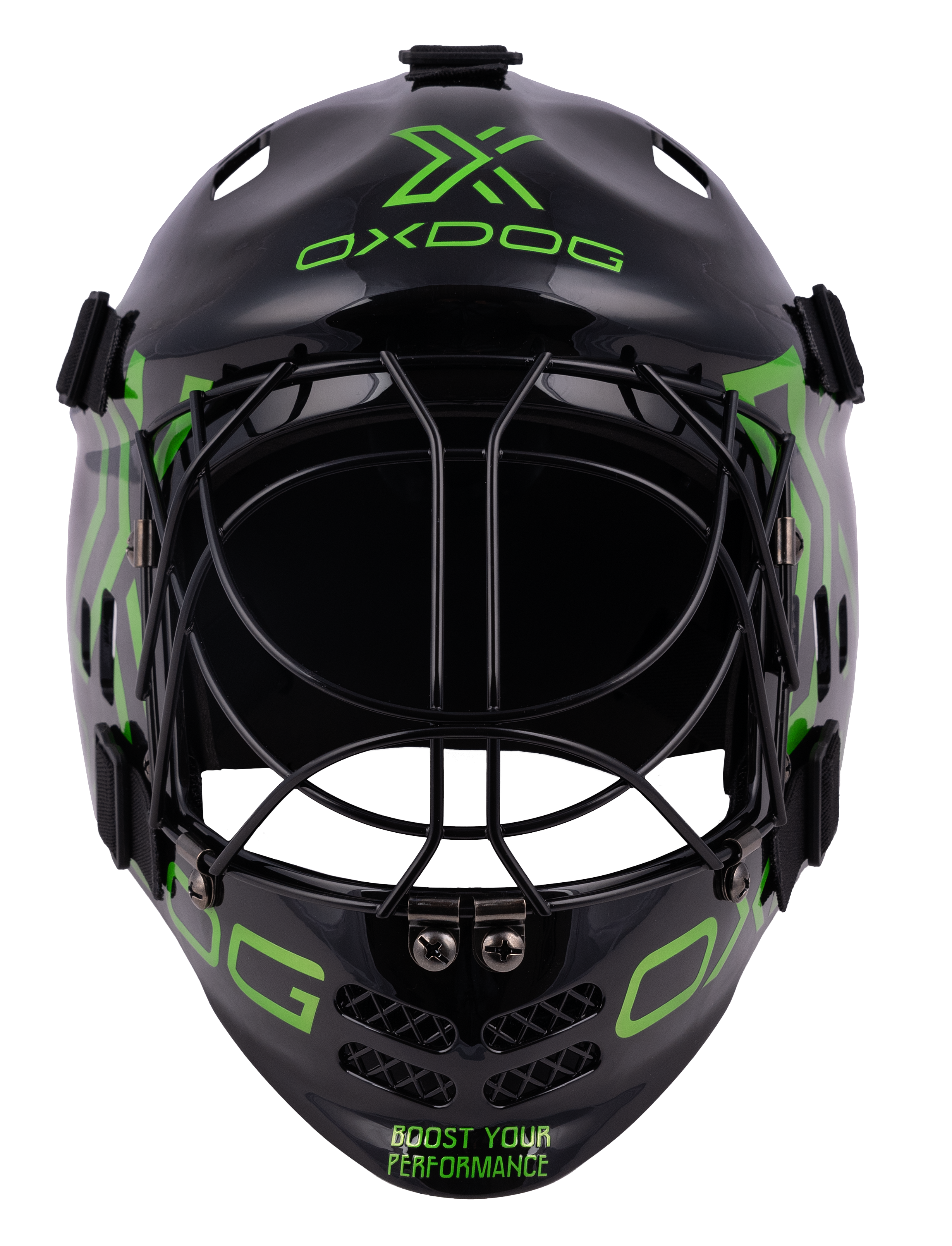 OXDOG | XGUARD Junior Floorball Torhütermaske black/green – IFF & CE geprüft