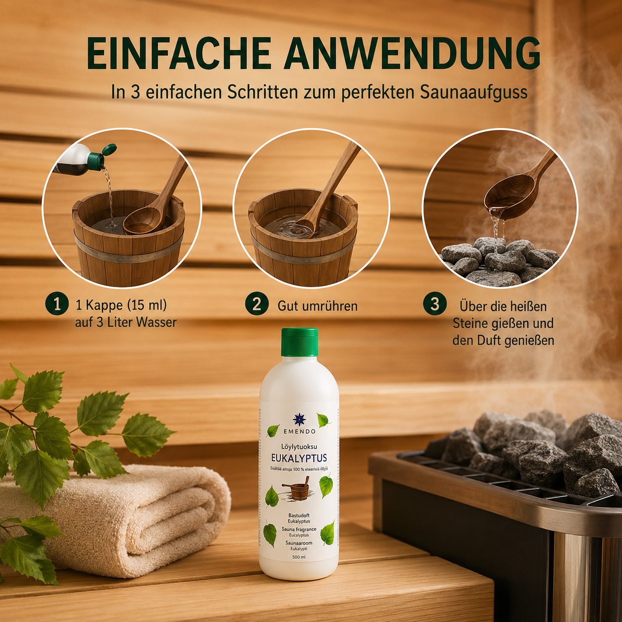 EMENDO | Sauna Aufguss 500 ml Zitrone-Menthol