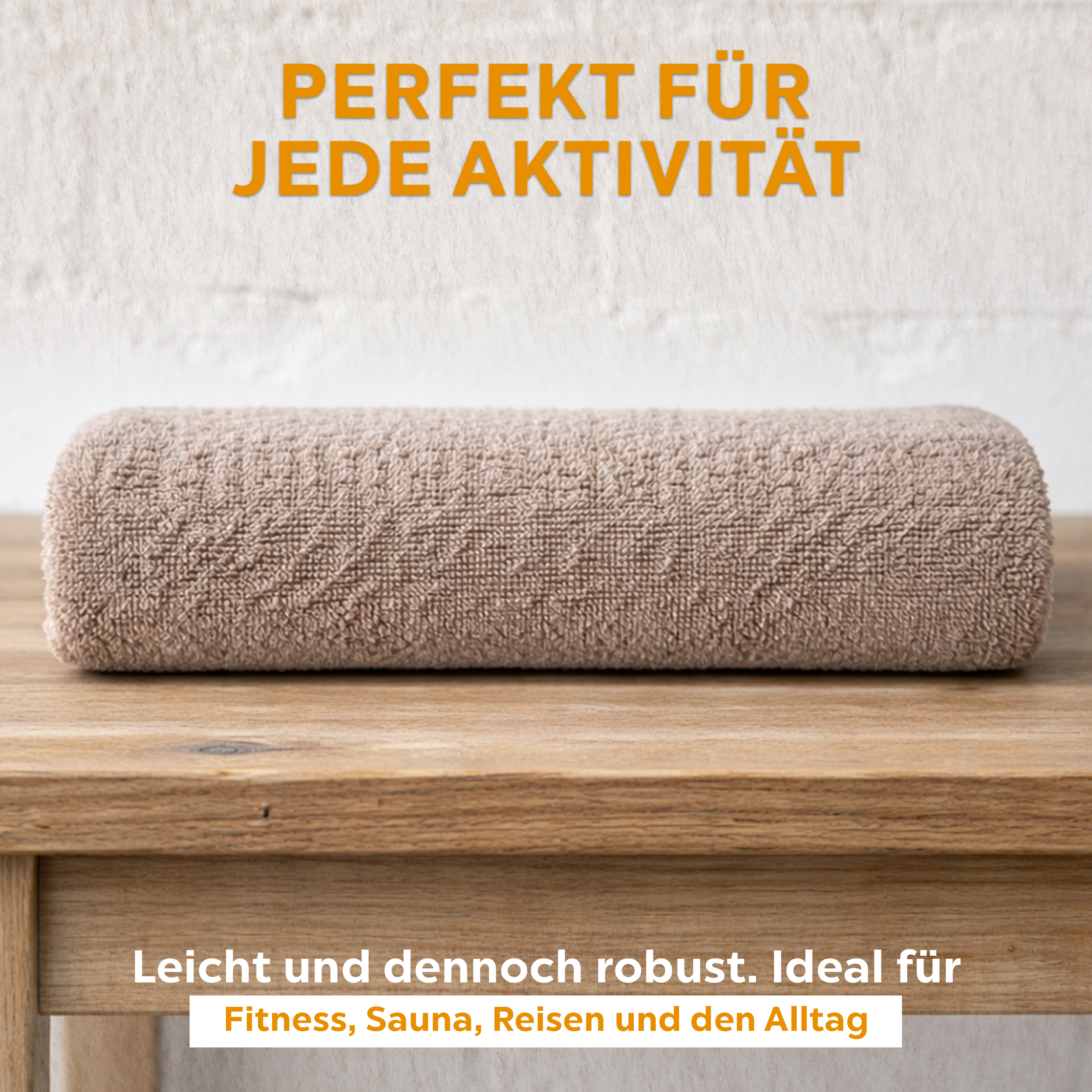 sositex | Premium Line Saunahandtuch natural/white 75 × 150 cm – Sauna & Bad