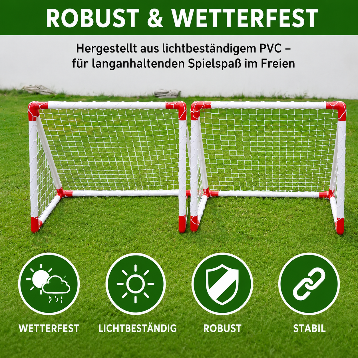 Outdoor Play - Kinder Fußball Set mit zwei Kunststoff-Toren