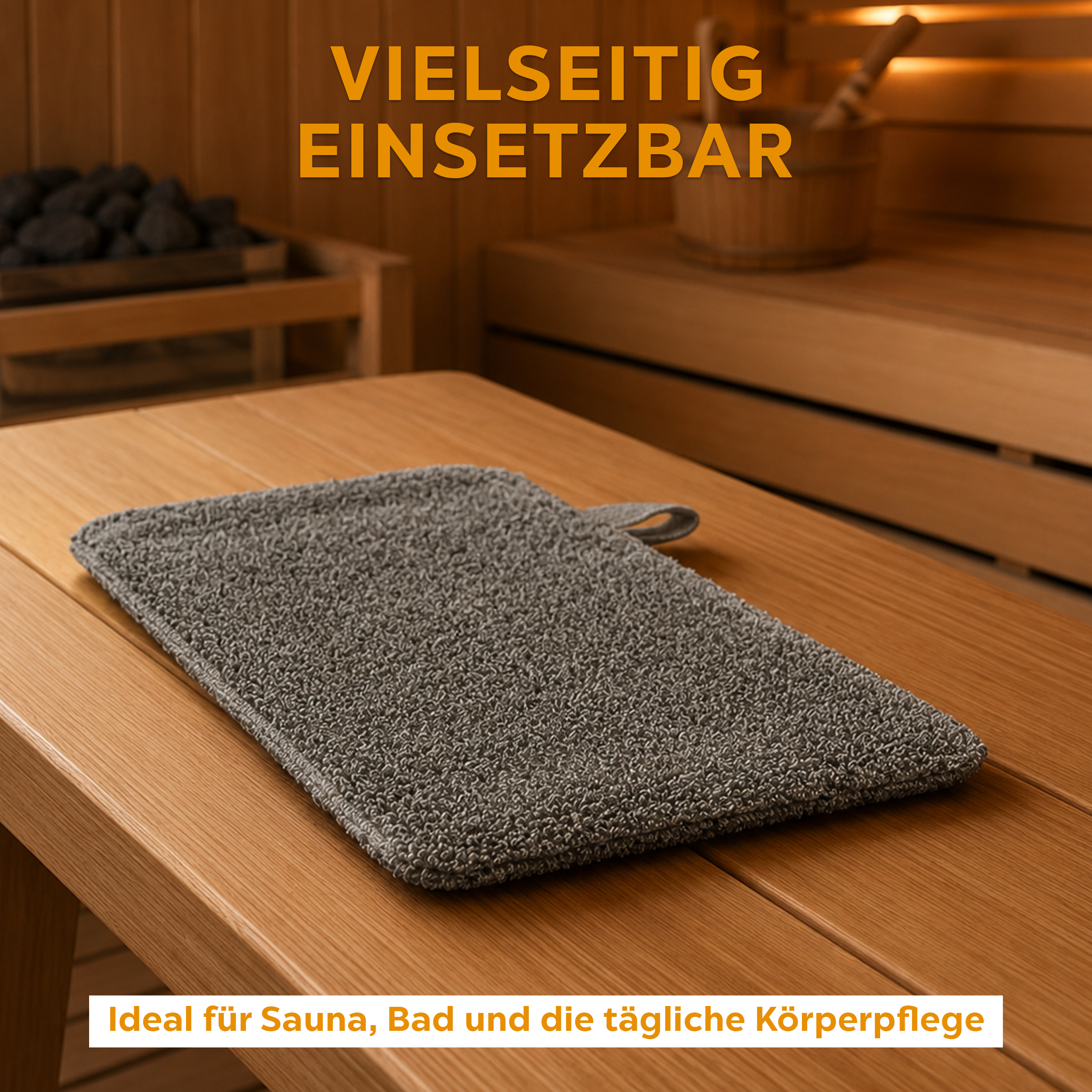 sositex | Waschhandschuh Black/Natural – Leinen & Baumwolle | Sauna & Peeling