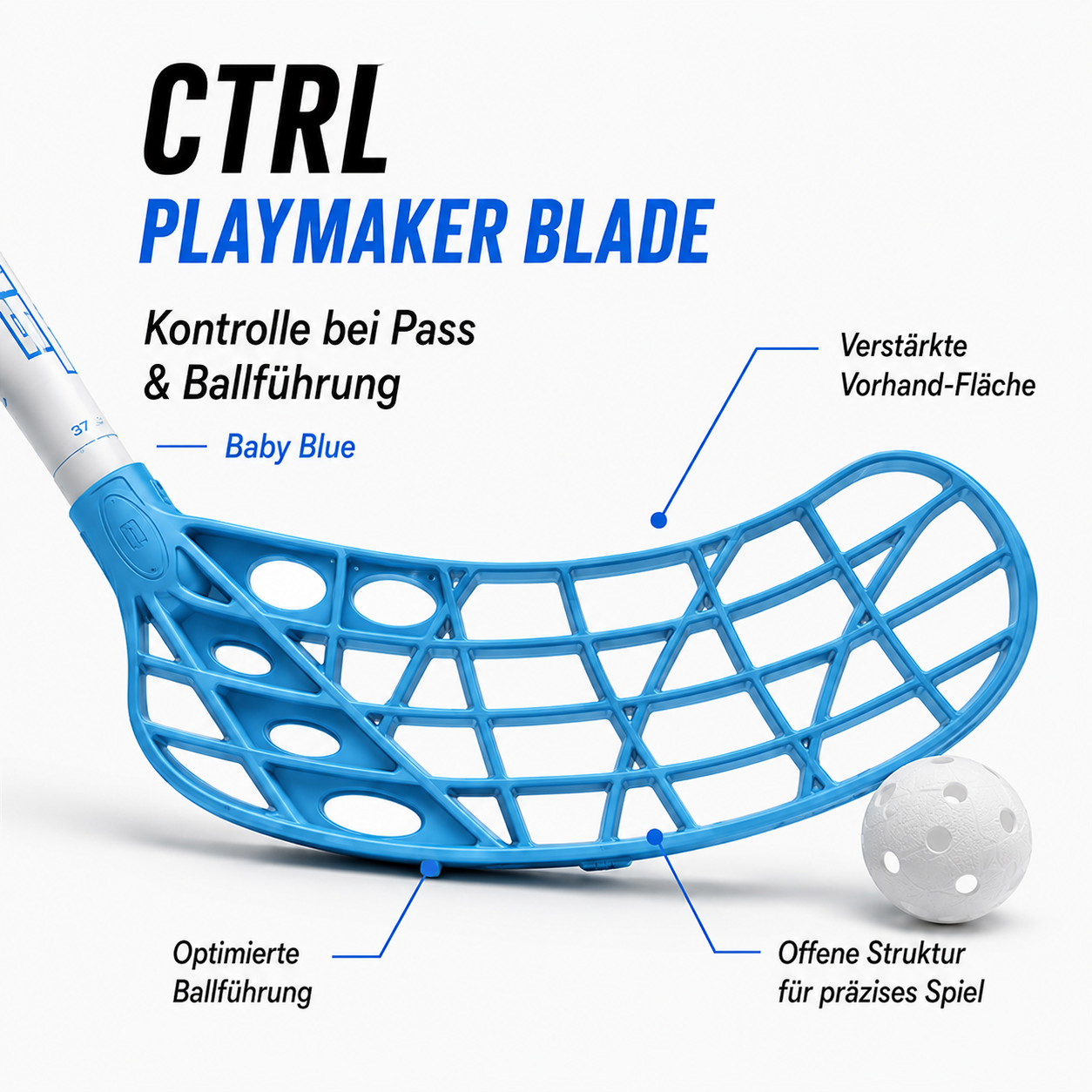 Fat Pipe | T-CORE 31 CTRL Floorballschläger Junior – Baby Blue