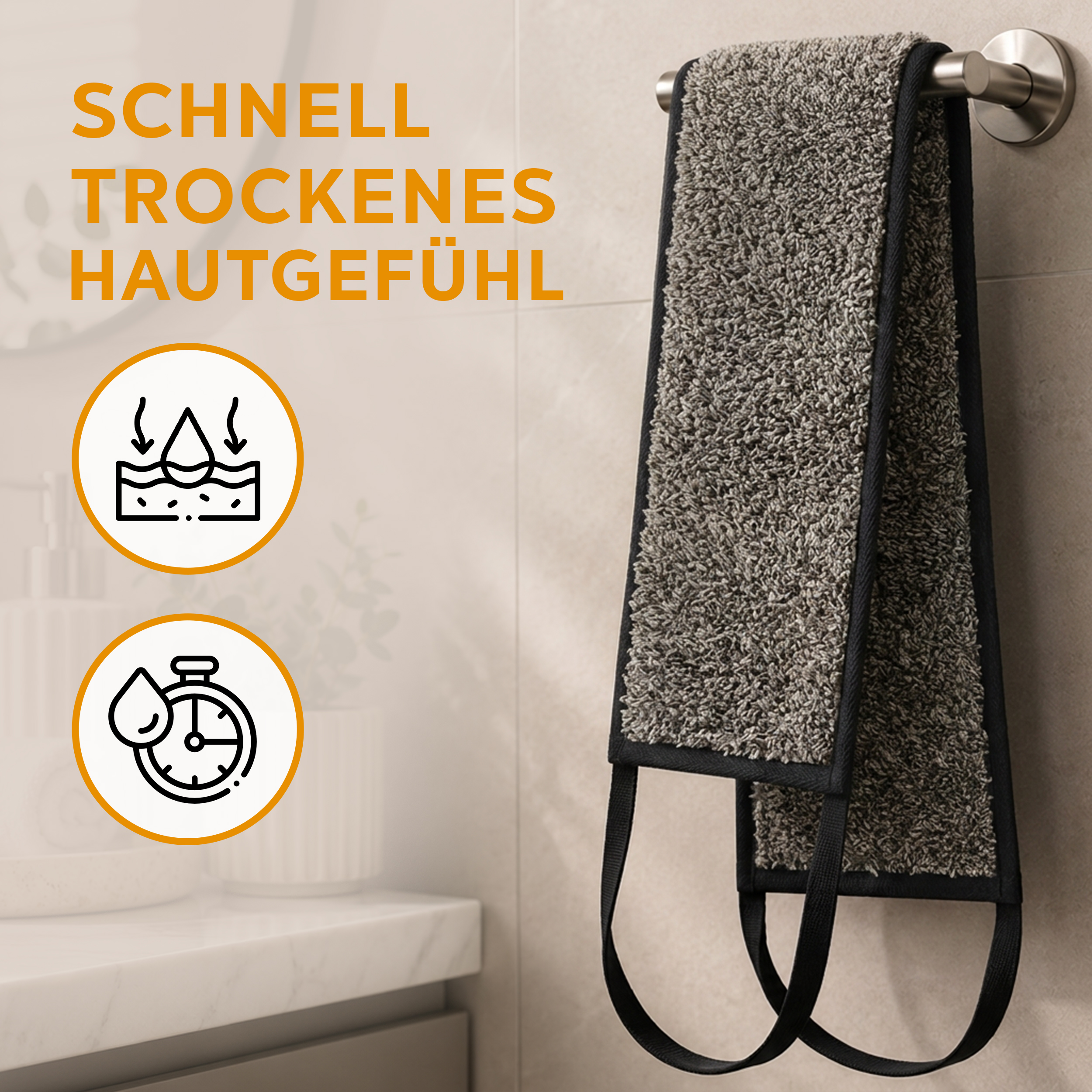 sositex | Rückenwaschband Back Washer 15 × 70 cm – Leinen & Baumwolle Natural