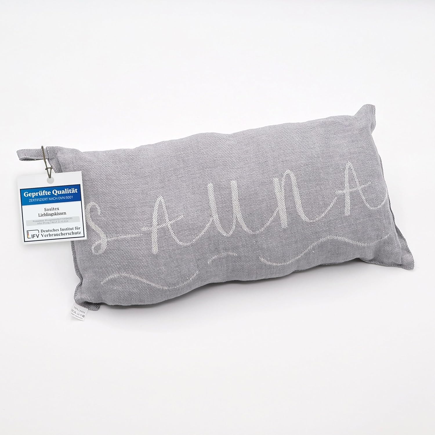 sositex | Saunakissen BANGA 45 × 22 cm – Leinen Kopf- & Nackenkissen in vier Farben
