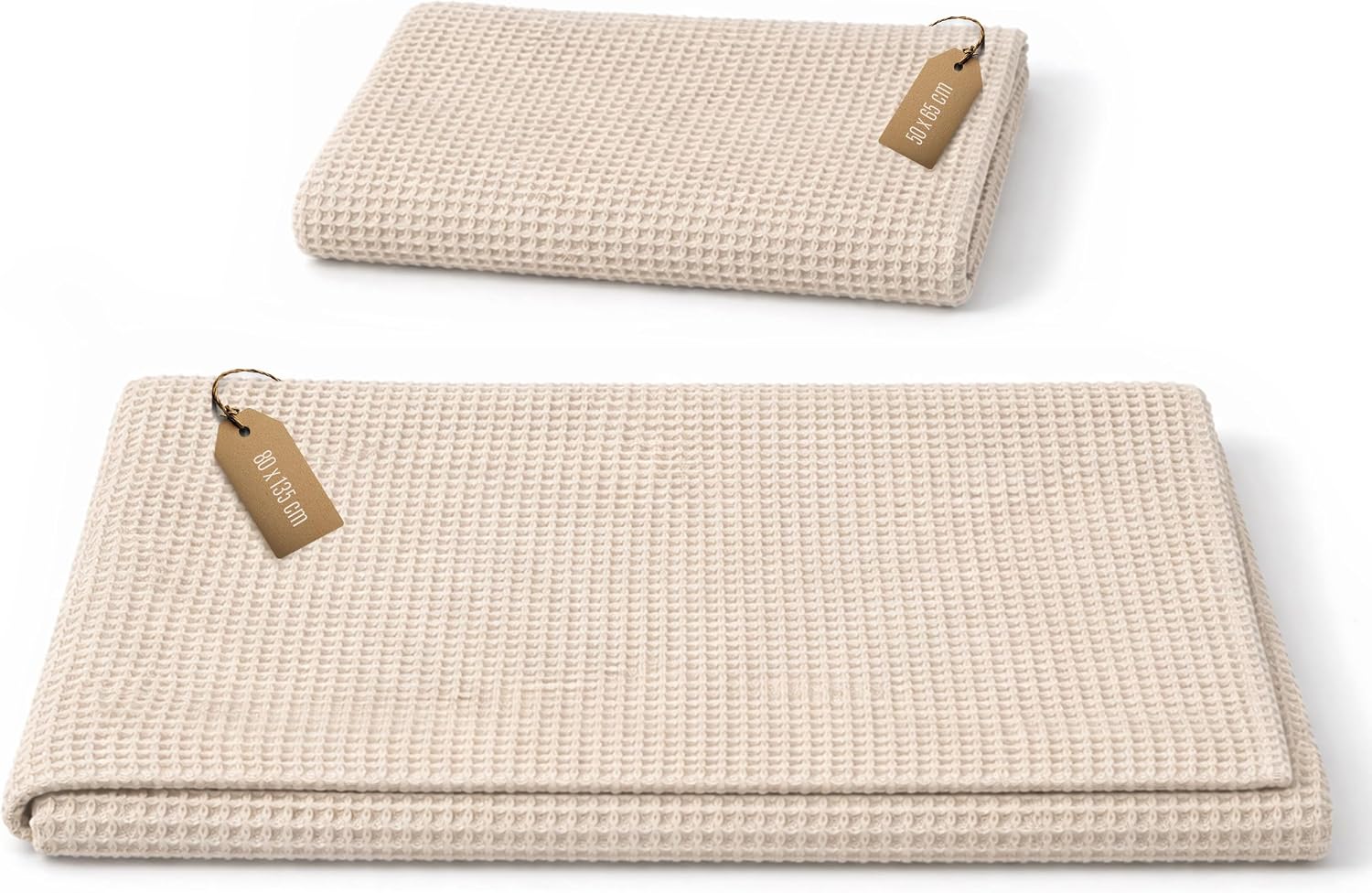 sositex | Sports Line Leinenhandtuch Natural – Sport- & Saunahandtuch in Waffelstruktur