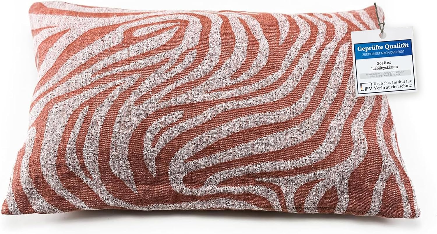 sositex | Saunakissen ZEBRA 43x26 cm – Leinen/Baumwolle, waschbar & hitzebeständig - Brown/White