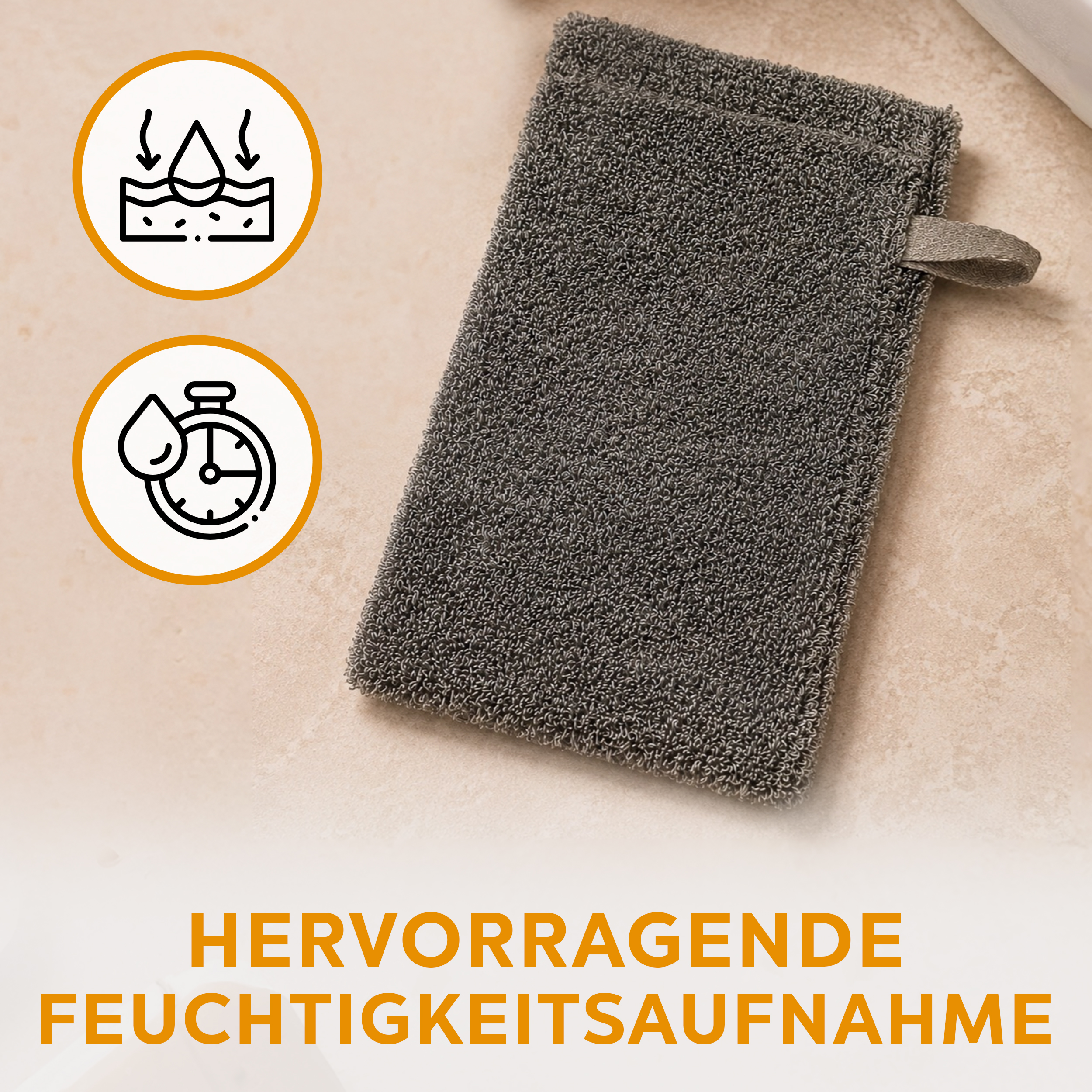 sositex | Waschhandschuh Black/Natural – Leinen & Baumwolle | Sauna & Peeling