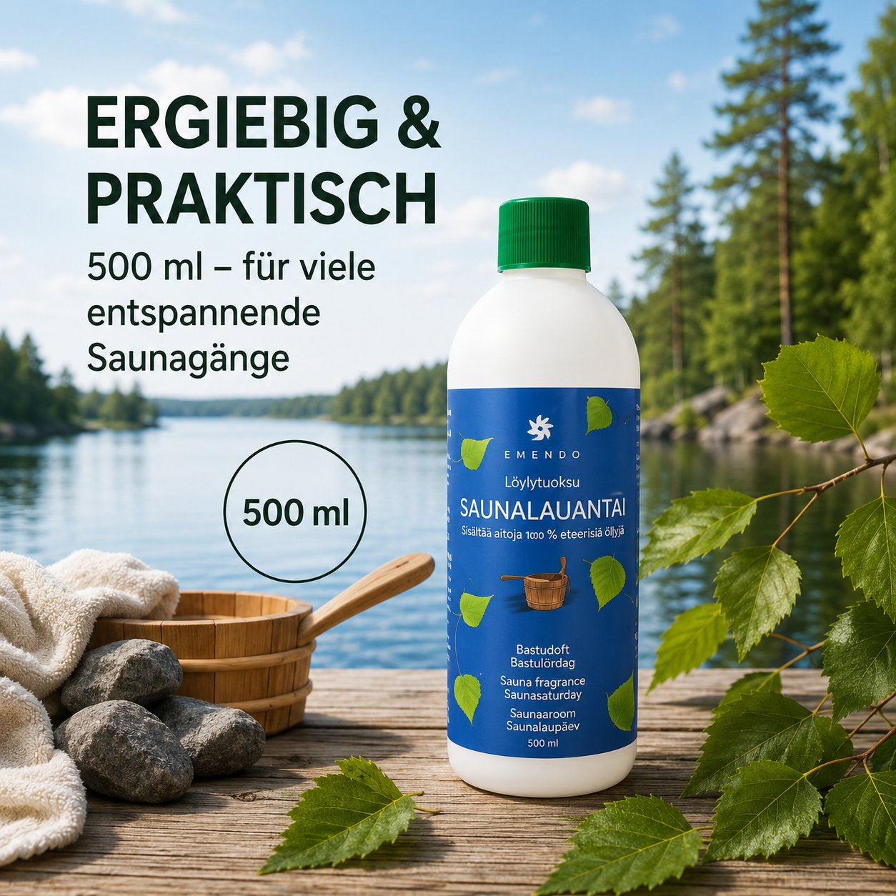 EMENDO | Sauna Aufguss 500 ml Zitrone-Menthol
