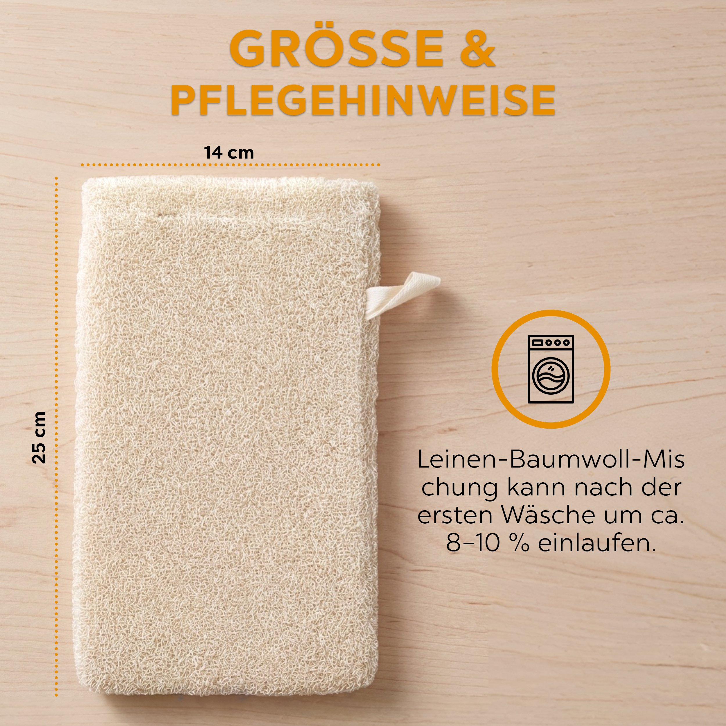 sositex | Waschhandschuh Black/Natural – Leinen & Baumwolle | Sauna & Peeling