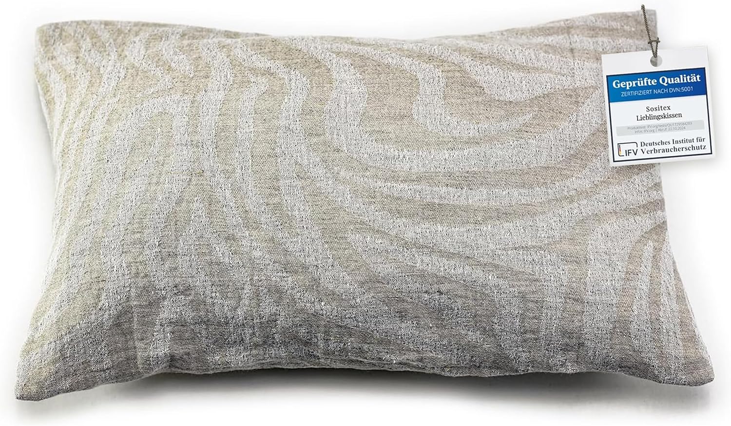 sositex | Saunakissen ZEBRA 43x26 cm – Leinen/Baumwolle, waschbar & hitzebeständig - Natural/White