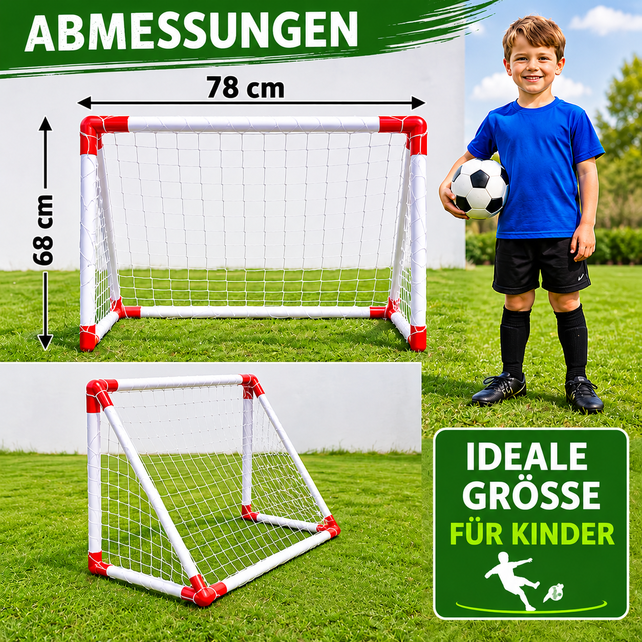 Outdoor Play - Kinder Fußball Set mit zwei Kunststoff-Toren