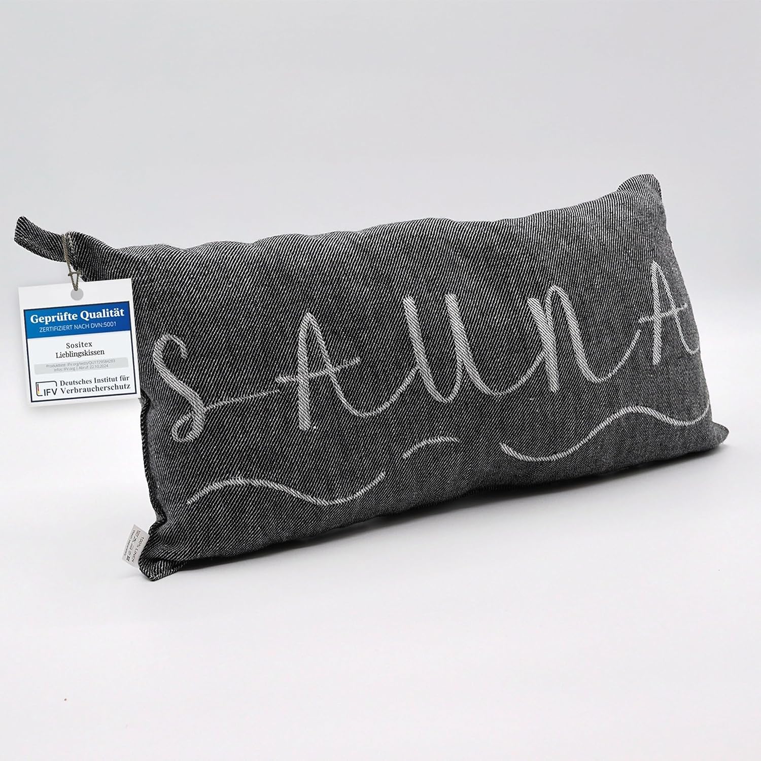 sositex | Saunakissen BANGA 45 × 22 cm – Leinen Kopf- & Nackenkissen in vier Farben