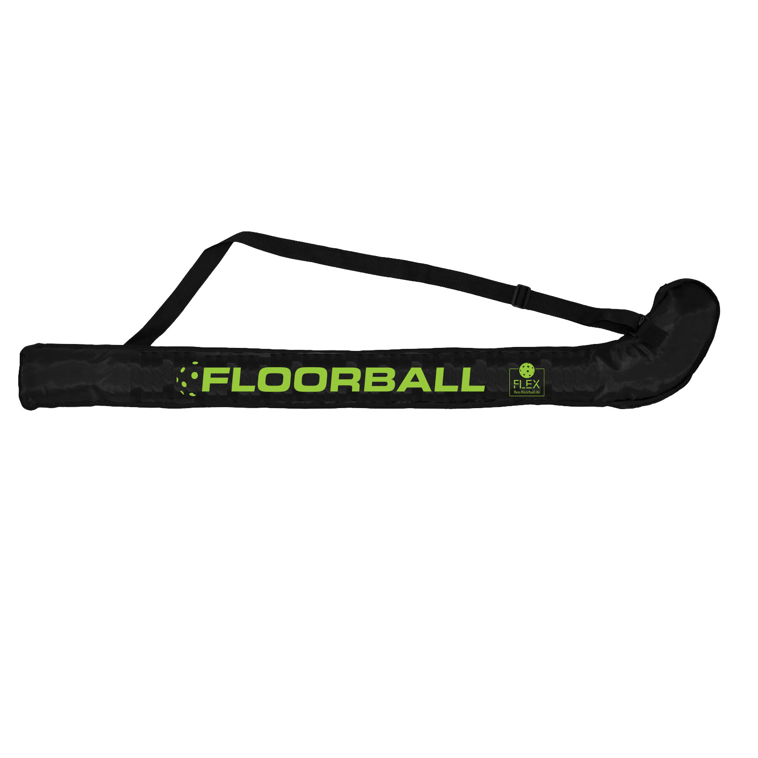 HALE | Floorball Schlägertasche für bis zu 3 Schläger – Nylon Stocktasche bis 104 cm - schwarz/neon grün